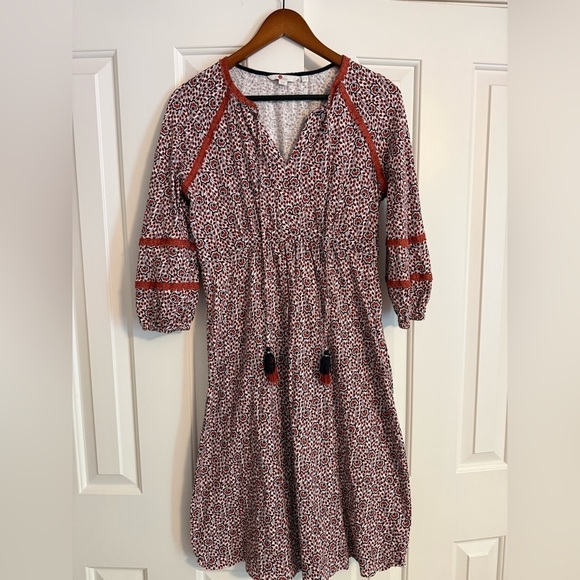 Lace Trimming Pattern Boden | Dresses | Boden Boho Lace Trim Floral Pattern Bishop Sleeve ...